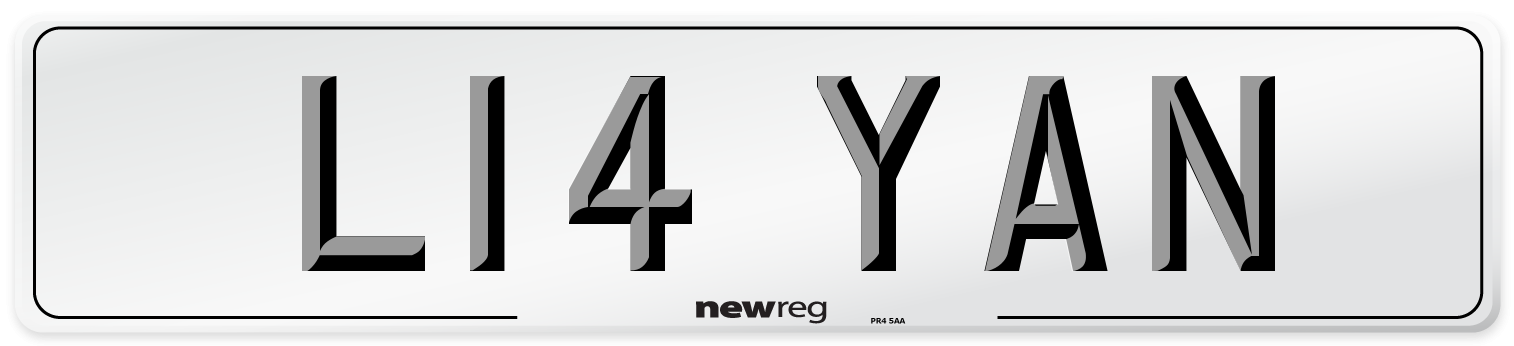 L14 YAN Number Plate from New Reg